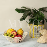 Scalloped Bucket Container Yellow